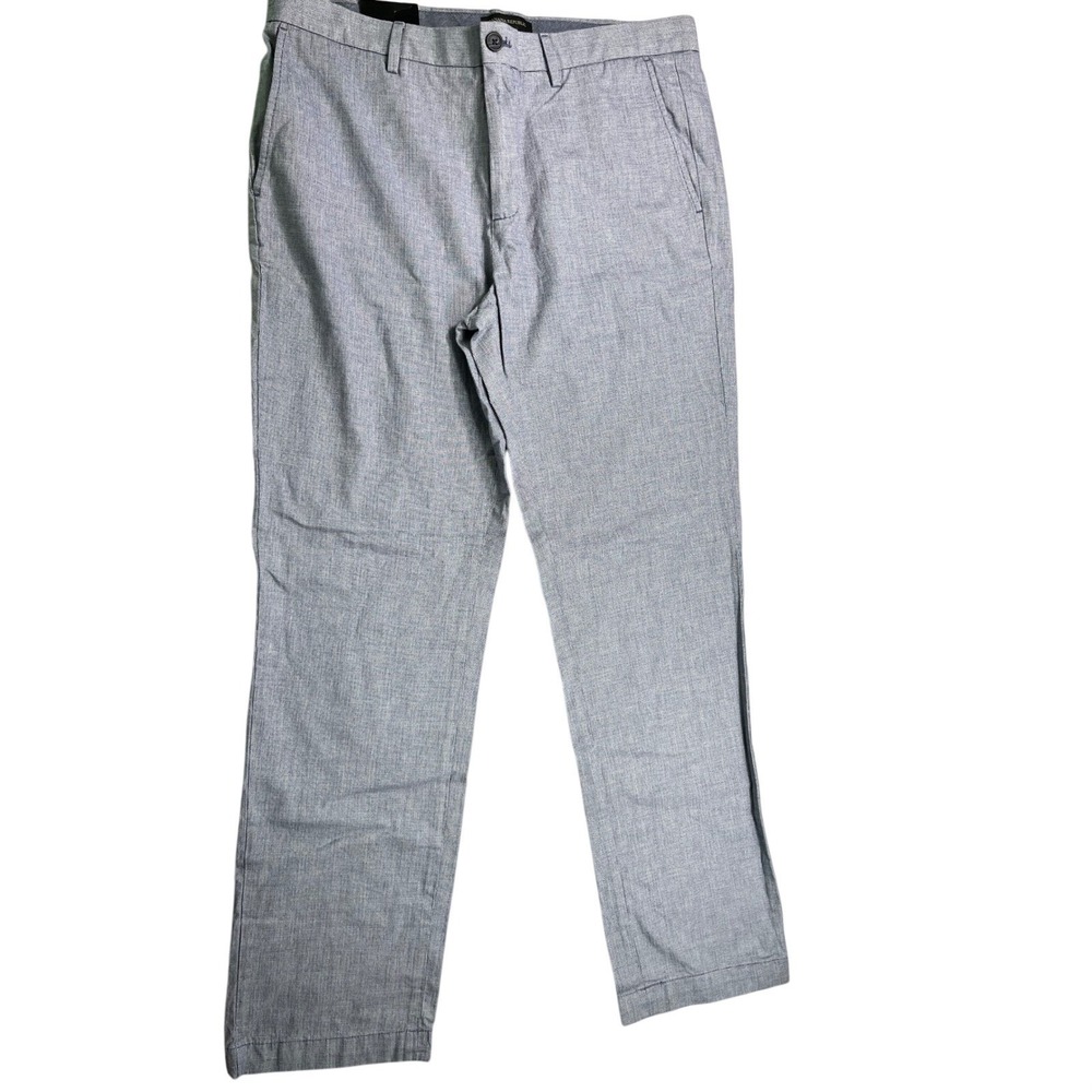 NWT Banana Republic Aiden Fit Dress Pants 34x32 Blue Micro Check Flat‎ Front Men